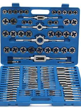 110PC丝锥板牙绞手套装 公制丝锥板牙组套套装110件套