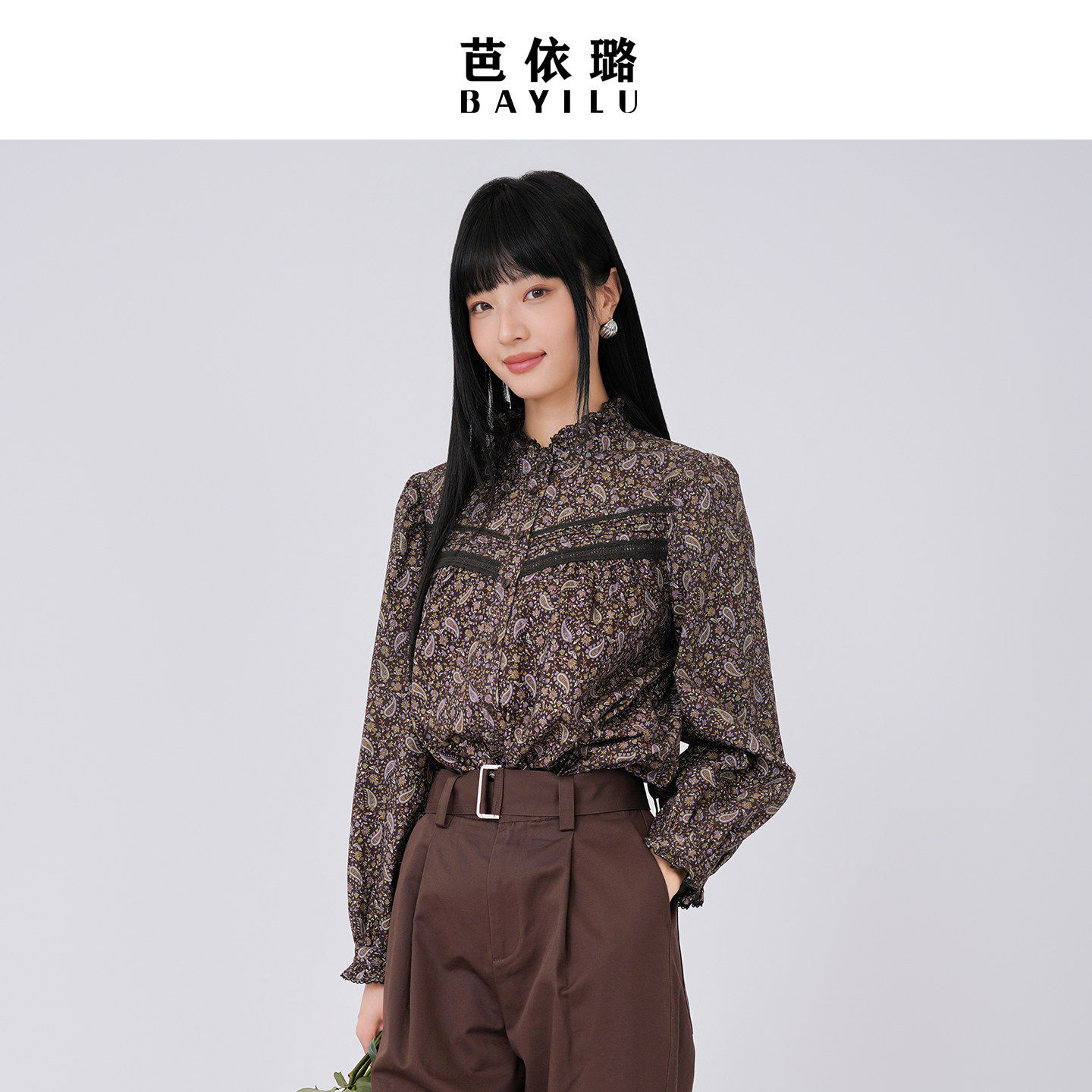 长袖芭依璐蕾丝花边百搭女装衬衫
