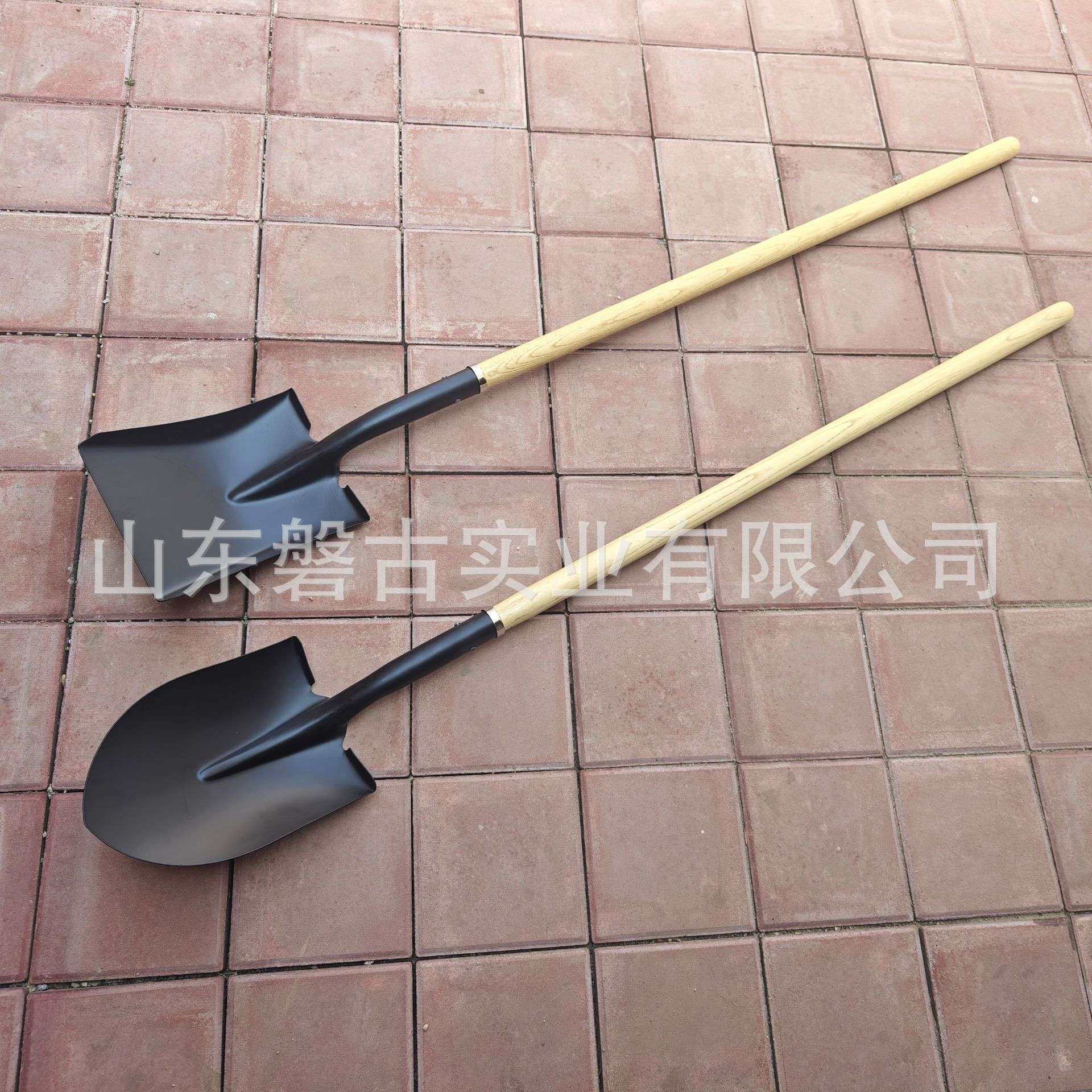 磐古圆头锹方头铁铲锰钢铁锨木柄工地农业铲子板锹大号铁铲矿区用