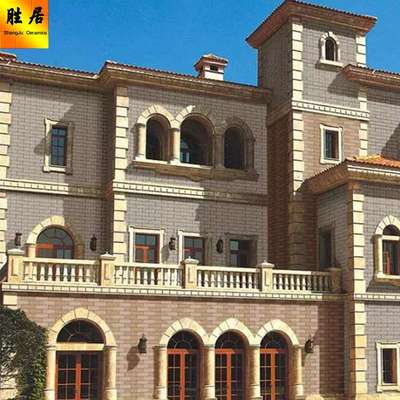 别墅外墙工程砖150*300外墙砖 室外防水通体砖 麻面喷墨瓷砖