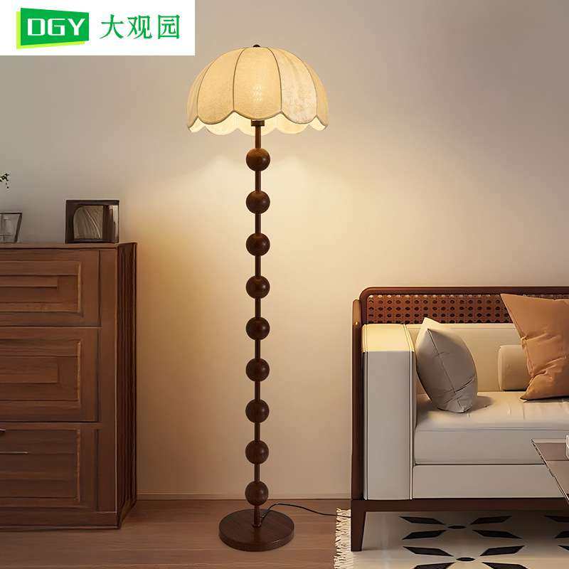 中古风落地灯复古布艺葫芦落地灯酒店灯客厅沙发旁卧室装饰灯L138