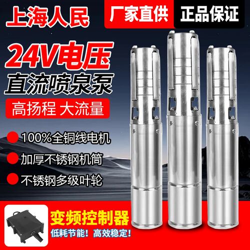 上海人民24V低压泵喷泉泵不锈钢喷泉泵景观转用泵假山小区潜水泵