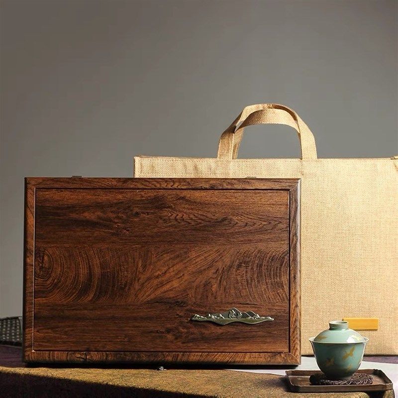 高档仿竹艺普洱茶包装盒福鼎老白茶七子饼200g357g饼双两饼礼品盒