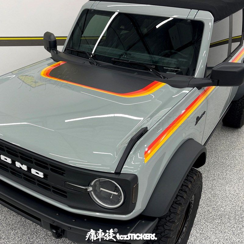 适用于bronco烈马车贴拉花彩贴 车头盖机盖装饰改装汽车贴纸贴膜