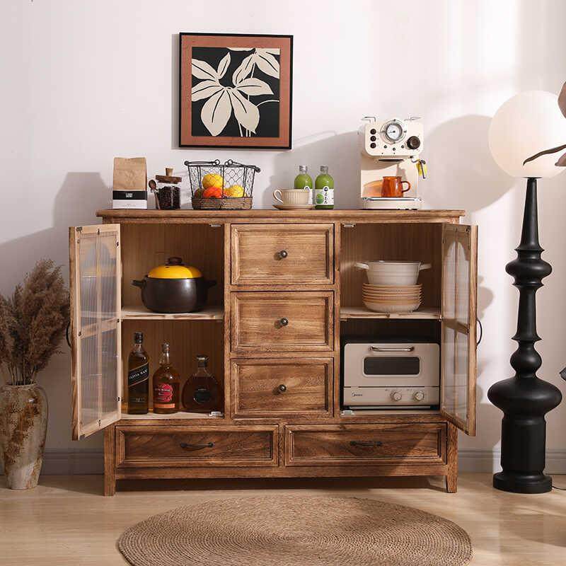 美式餐边柜复古简约茶水柜小型实木酒柜客厅边柜储物柜靠墙置物柜,鲜花速递/花卉仿真/绿植园艺,割草机/草坪机,淘宝优惠券,粉丝福利购,淘宝优惠卷