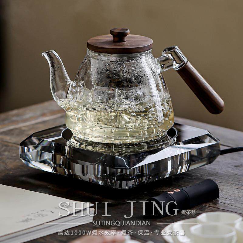 茗凤祥水晶电陶炉煮茶器玻璃烧水壶白茶煮茶壶小型全自动茶炉套装
