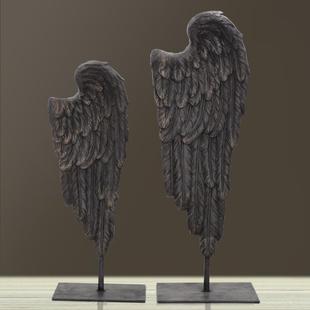 欧式家居装饰品复古铁艺羽翼摆件 玄关门厅客厅书房摆件商务送礼