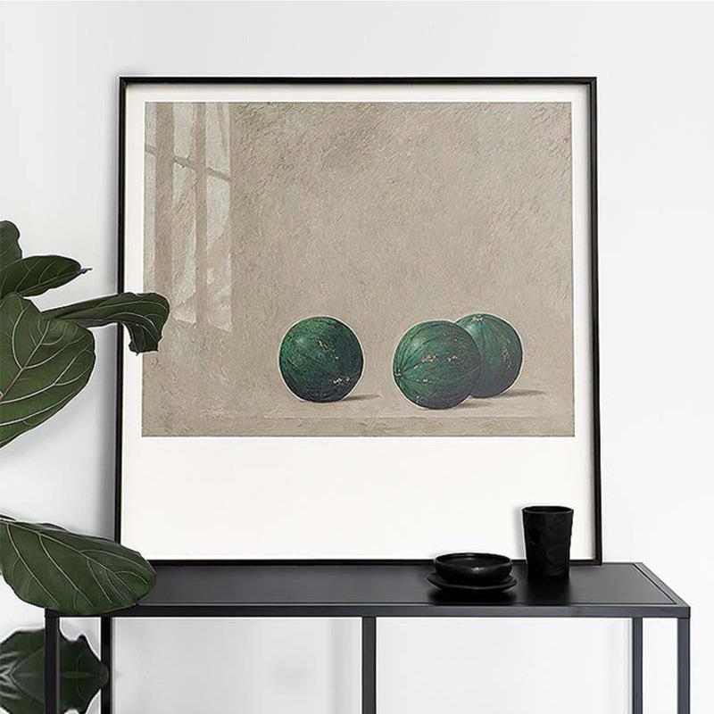 北欧现代大师水果装饰画小众客厅卧室晶瓷挂画简约北欧餐厅壁画
