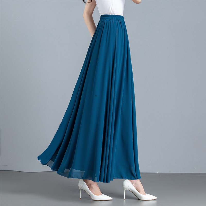 新款雪纺半身裙百搭A字裙长裙