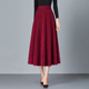垂感裙子显瘦大码 秋冬新款 纯色半身裙大摆A字裙高腰中长款 女长裙