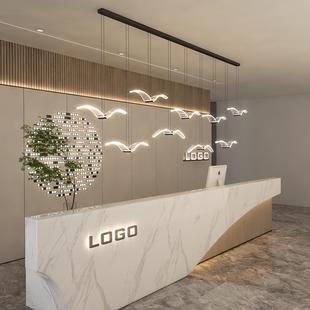 LED现代简约前台吊灯长条海鸥家用餐厅灯办公室吧台创意个性 吊灯