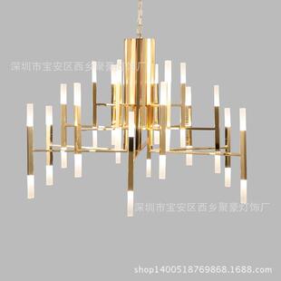 客厅吊灯后现代简约大气灯具卧室餐厅灯别墅金色大吊灯具