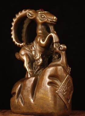 仿古动物摆件领头羊送福羊羚羊 家居装饰创意礼品工艺品摆件