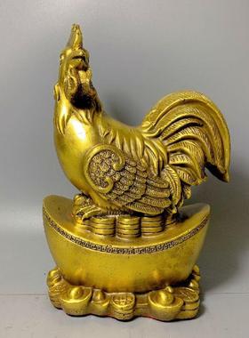 黄铜鸡 黄铜金鸡 铜公鸡黄铜元宝福鸡金钱鸡 家居铜工艺品摆件