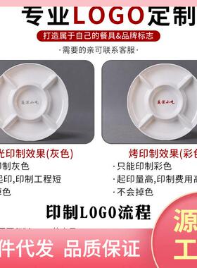 8WTI仿瓷盘子白色小吃拼盘餐具密胺五格卤水摆盘分格火锅店菜盘水