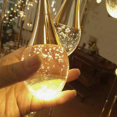 新款现代简约楼梯吊灯复式楼中楼客餐厅别墅旋转楼梯灯水晶长吊灯