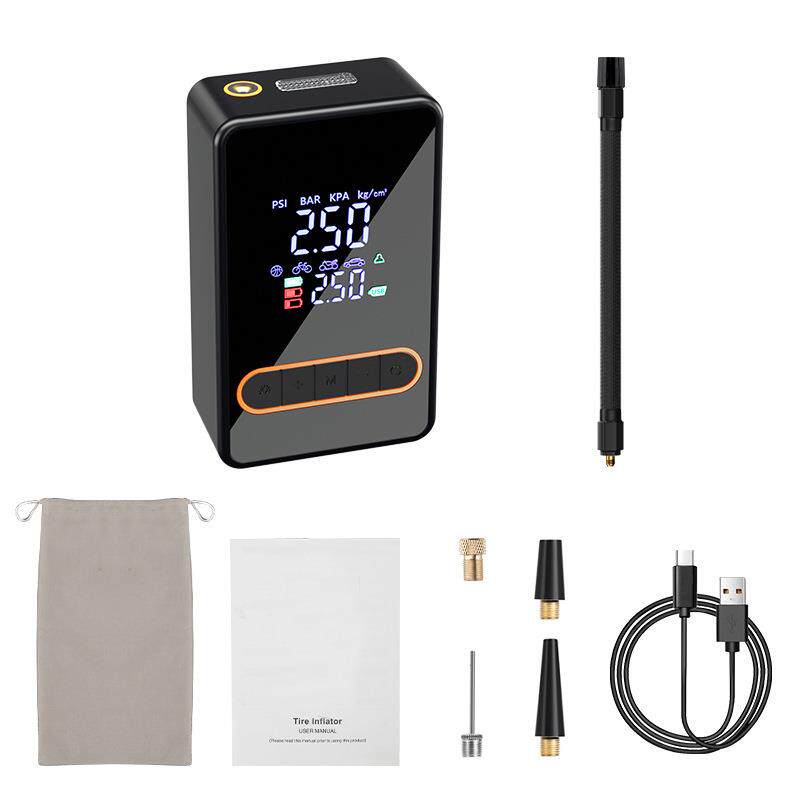 迷你便携式自行车电动汽车轮胎打气筒气泵手持无线充电车载充气泵