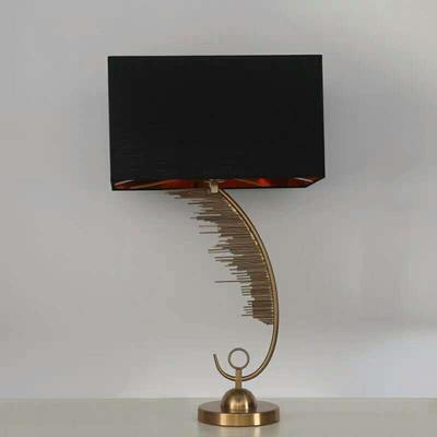 table lamp创意羽毛梳子台灯样板房酒店会所装饰卧室布艺台灯