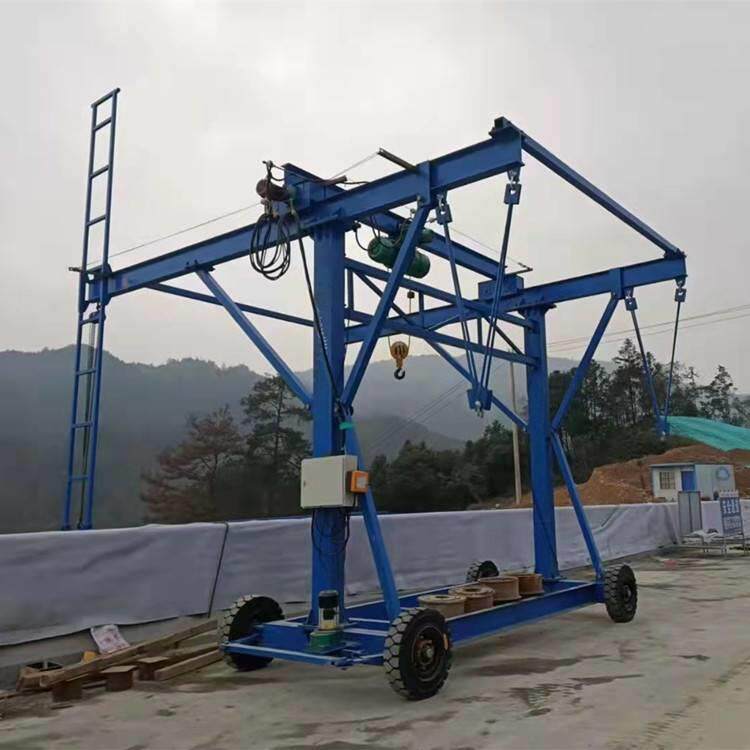 2吨3吨模板吊车施工车 高架桥护栏外侧升降吊篮 电动遥控行走