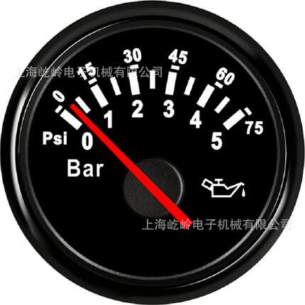 52mm机油压力表油压表 5Bar 10Bar 30Bar 带背光灯 9-32V电压