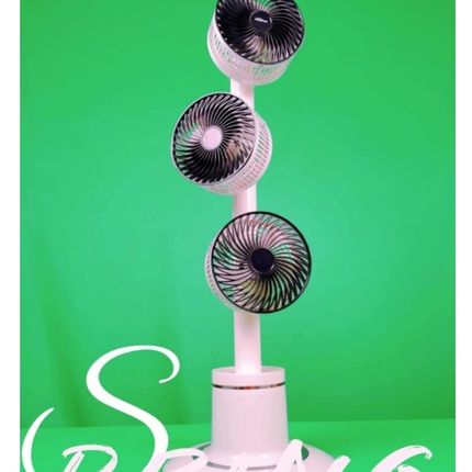 三头空气循环扇自由旋转节能家用落地电风扇净化器静音对流风扇