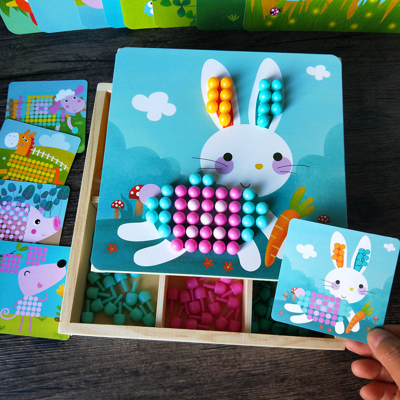 蘑菇钉儿童益智玩具智力开发3456岁宝宝动脑男孩女孩创意拼图礼物