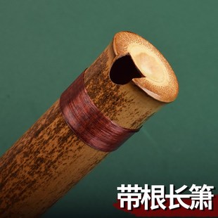 大头南箫带根长洞箫紫竹一节8孔竹根萧专业演奏初学成人萧笛乐器