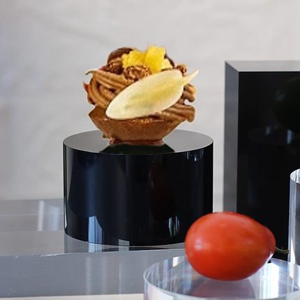 酒店高档下午茶点心碟法式西餐位上压克力水晶糕点盘分子料理餐具