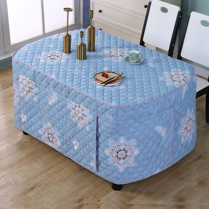 简约椭圆形餐桌布加厚烤火罩茶几桌布家用长方形桌罩套子定制