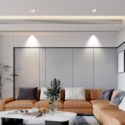 至御明装射灯COB免开孔无主灯照明7w客厅展柜走廊明装吸顶射灯070