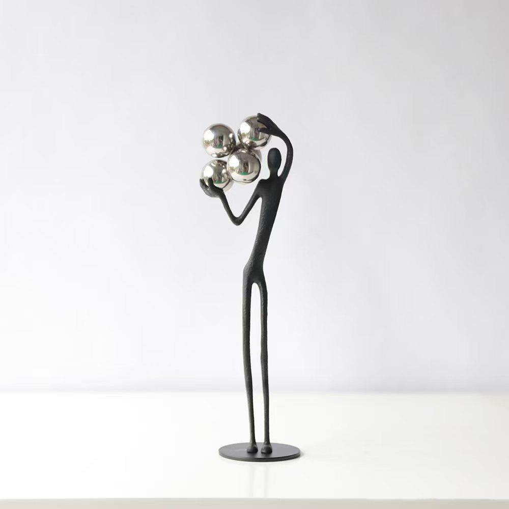 轻奢玄关柜摆件竖高客厅电视柜装饰品意式极简人物雕塑高级艺术感