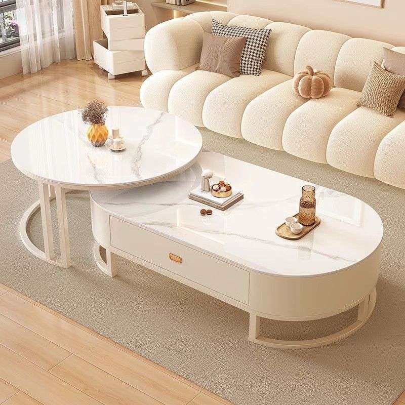 奶油风椭圆圆形茶几客厅家用小户型极简轻奢简约现代茶桌,3C数码配件,其它配件,淘宝优惠券,粉丝福利购,淘宝优惠卷