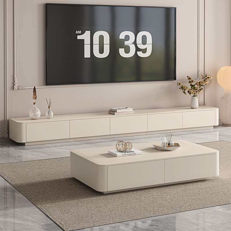 岩板电视柜茶几组合奶油风轻奢现代简约大小户型客厅家用烤漆地柜,3C数码配件,其它配件,淘宝优惠券,粉丝福利购,淘宝优惠卷