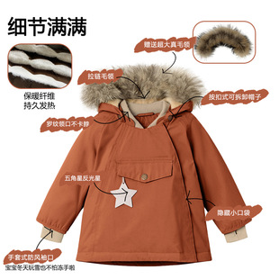 宝宝尖尖帽厚款 2025新款 儿童mat精灵帽90羽绒服棉服冬季