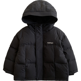 2025新款风之谷冬季童装儿童韩版字母连帽羽绒服男女童红色拜