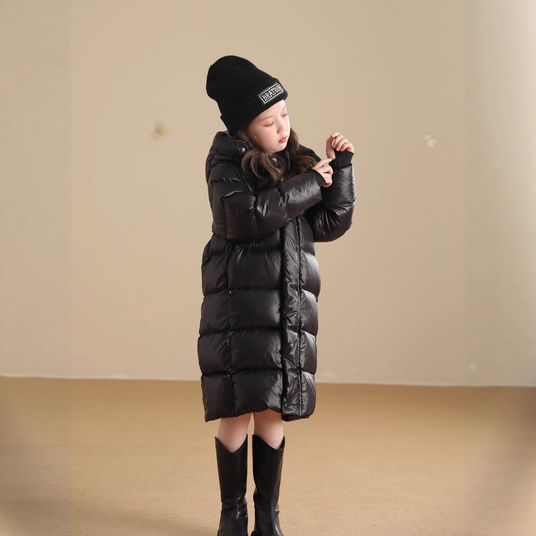 2025新款儿童中长款鹅绒羽绒服中大男童女童零下40度三防极