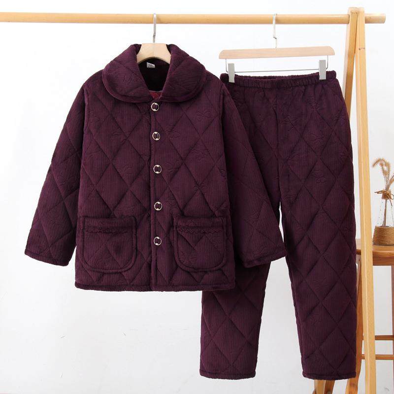 2026新款中老年人秋冬装加绒夹棉睡衣套装奶奶加厚居家棉服妈,女士内衣/男士内衣/家居服,睡袍/浴袍,淘宝优惠券,粉丝福利购,淘宝优惠卷