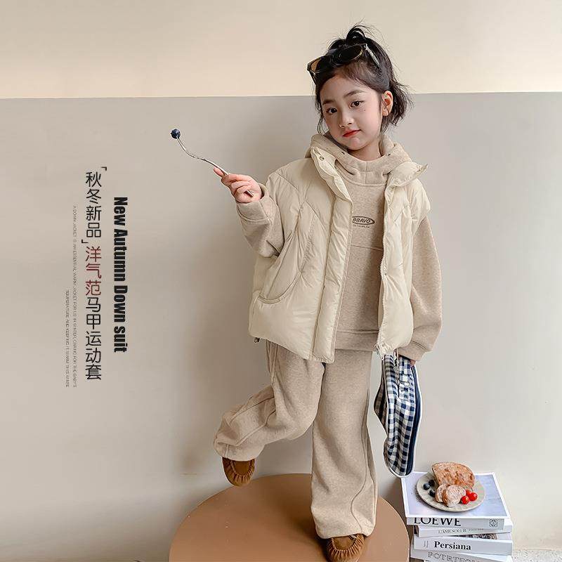 2026新款女童秋冬套装儿童冬季羽绒马甲保暖洋气时髦女孩冬装,童装/婴儿装/亲子装,儿童运动套装,淘宝优惠券,粉丝福利购,淘宝优惠卷