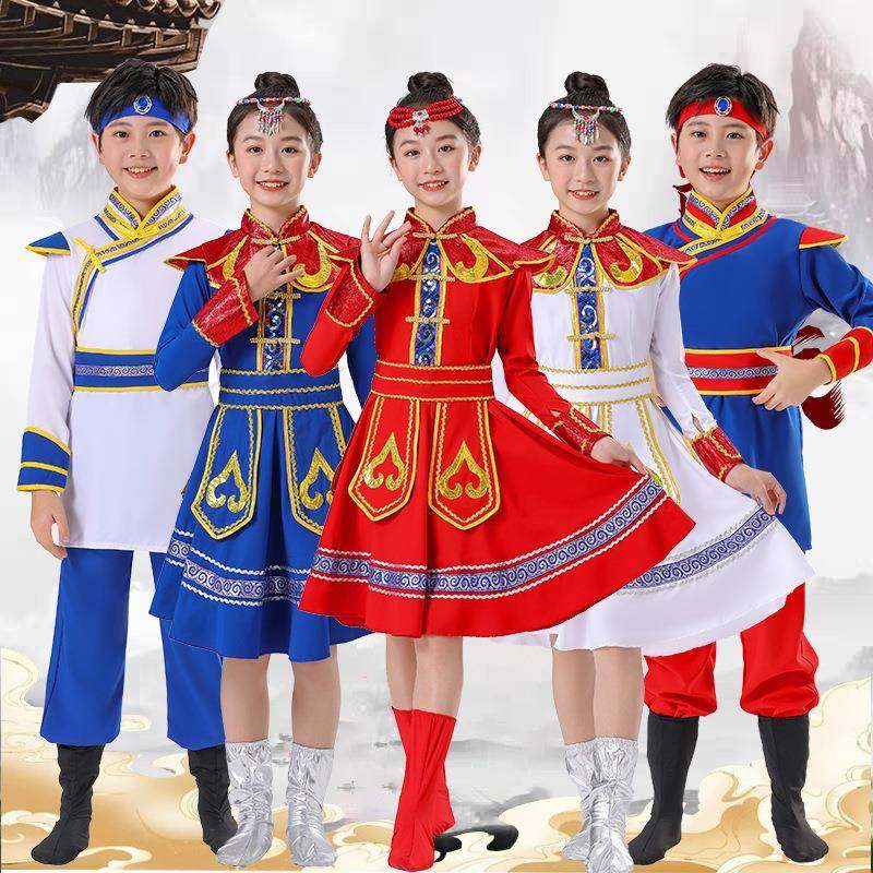 2026新款六一蒙古族筷子舞儿童女袍舞蹈演出服装少数民族舞台,童装/婴儿装/亲子装,儿童演出服,淘宝优惠券,粉丝福利购,淘宝优惠卷