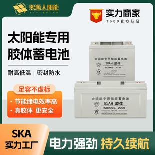 太阳能专用铅酸免维护胶体蓄电池12V100AH大容量家用路灯监控电瓶