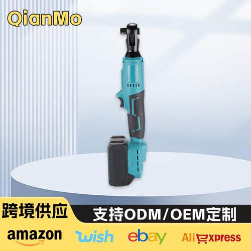 外贸90度锂电直角扳手跨境便携式角向舞台桁架无刷电动棘轮扳手
