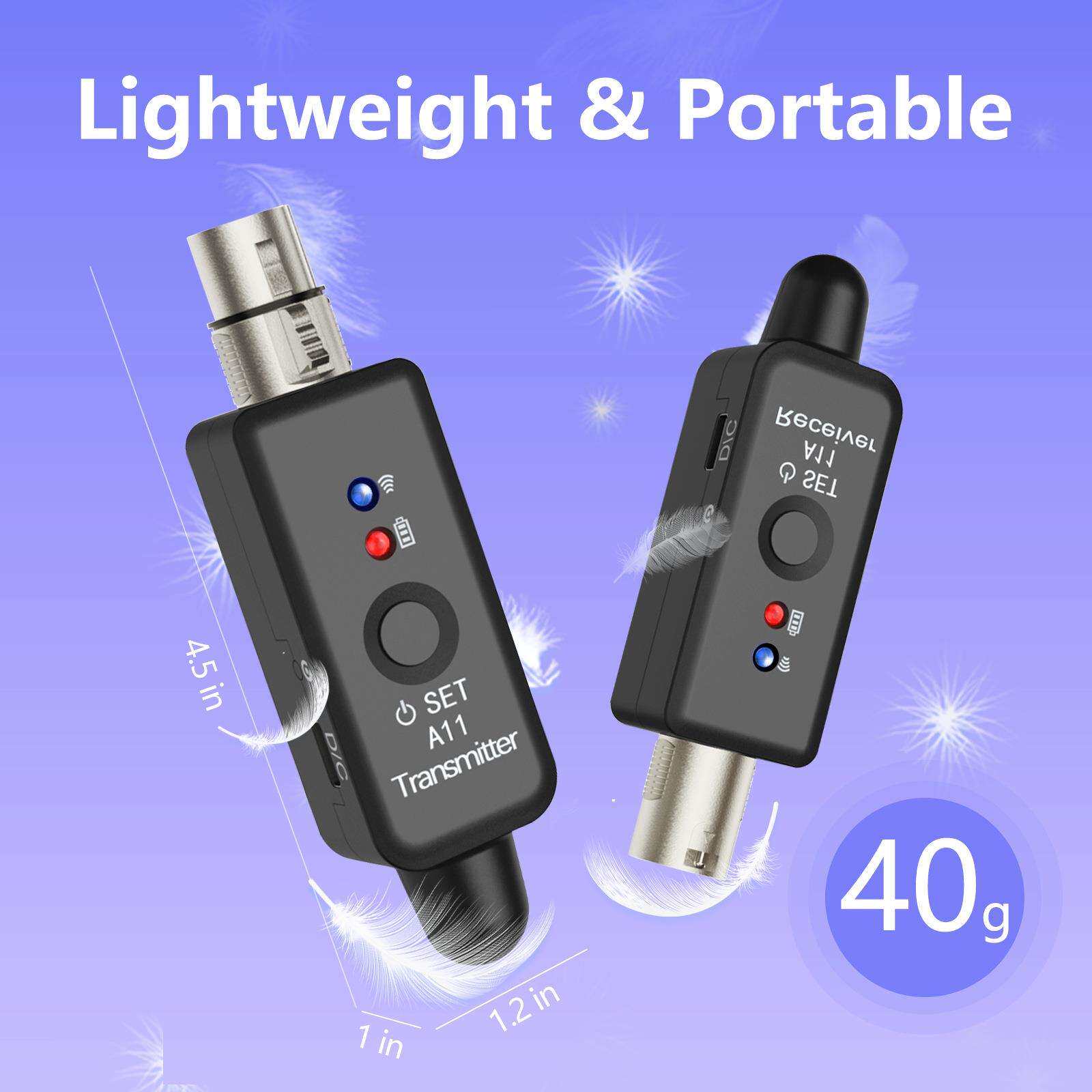 A11话筒有线转无线麦克风手雷发射器音频传输接收器乐器音频收发