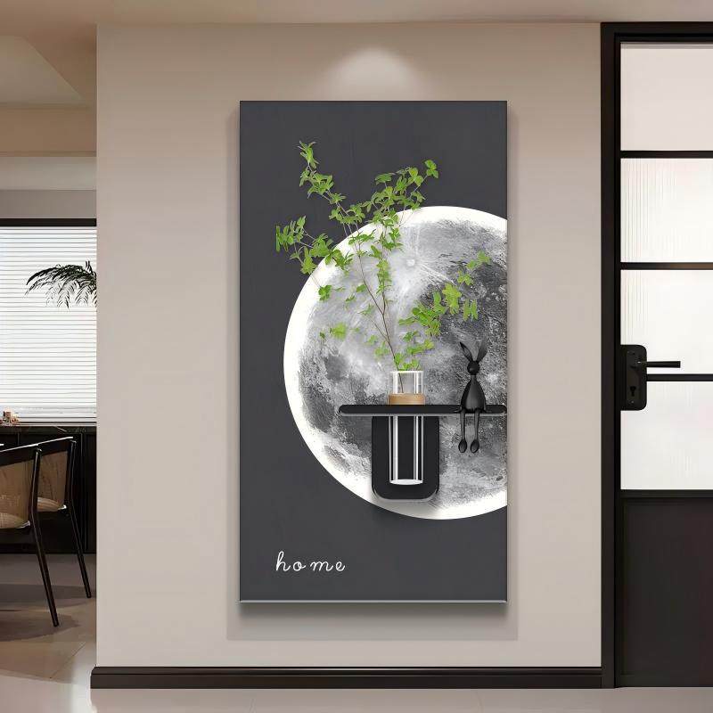 新款水培绿植入户玄关装饰画月球高级壁画感走廊过道尽头挂画,家居饰品,氛围画/灯画,淘宝优惠券,粉丝福利购,淘宝优惠卷