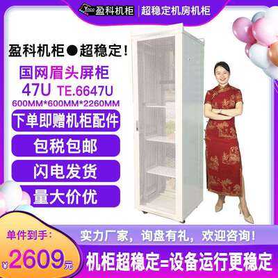 盈科机柜47U国网眉头屏柜TE.6647.EA屏柜（600宽*600深）47U加固