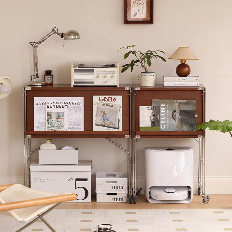 法式中古风扫地机器人置物架客厅小户型家用推车沙发边几收纳柜子