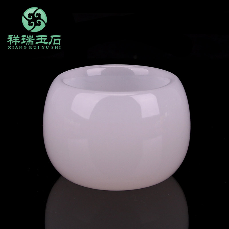 天然玉石茶杯主人杯单杯品茗杯个人随手杯白玉瓷功夫茶具套装杯子