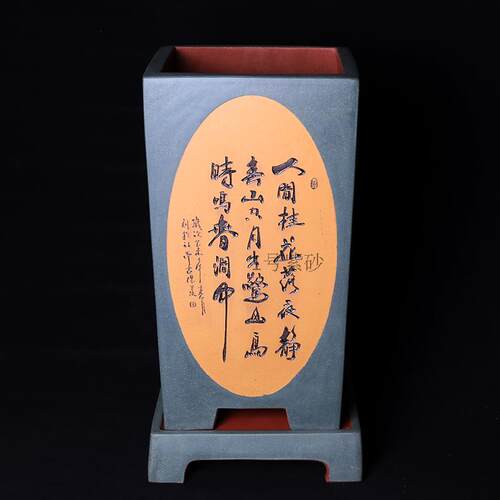 君子兰花盆陶瓷大号高档悬崖盆带托精品特大号客厅紫砂兰花盆高盆