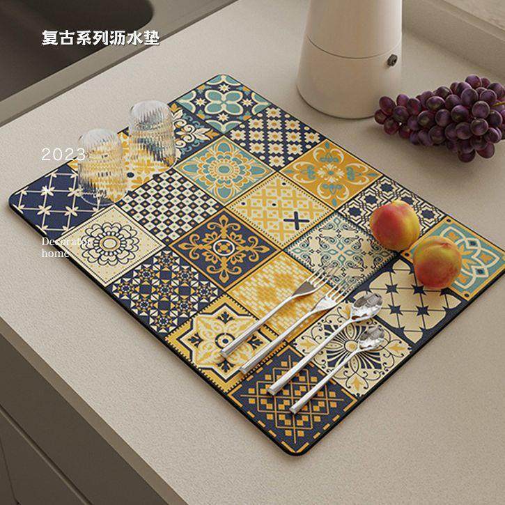 跨境餐具沥水垫厨房台面吸水易干杯垫碗筷控水垫免洗隔热桌面茶垫,居家布艺,餐垫,淘宝优惠券,粉丝福利购,淘宝优惠卷
