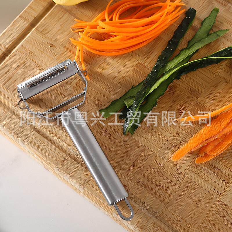 现货不锈钢双头多功能刨丝器 创意二合一刨片器 水果削皮刀瓜刨