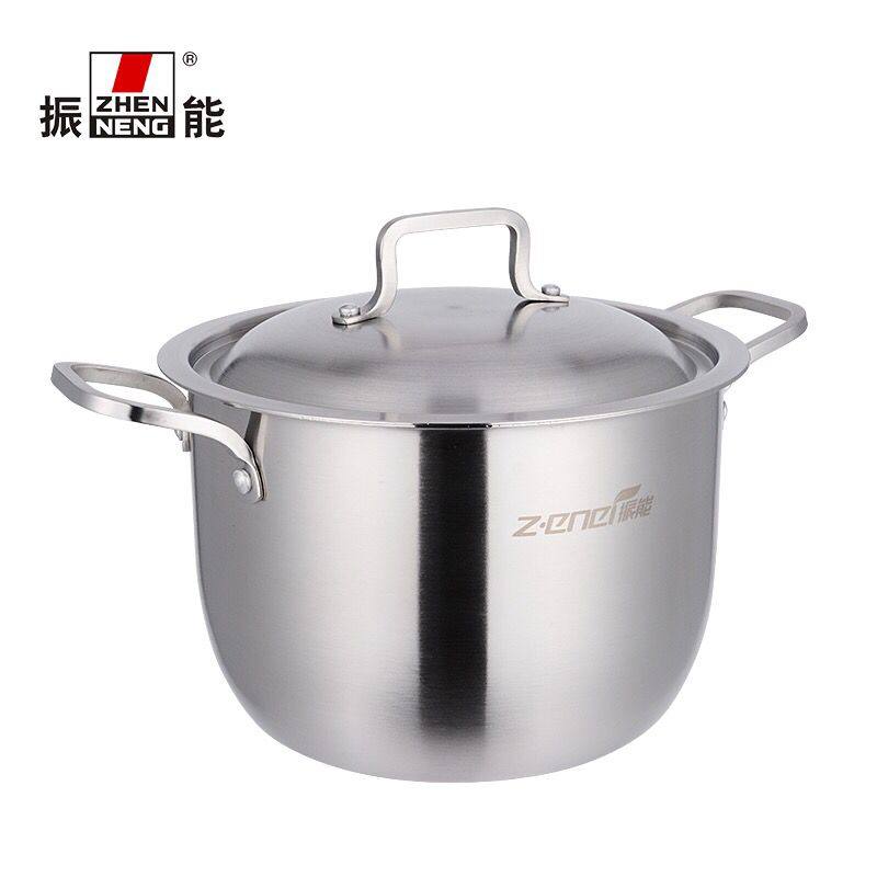 加厚不锈钢高汤锅双耳熬汤煲粥锅电磁炉燃气通用炖煮蒸锅家用商用